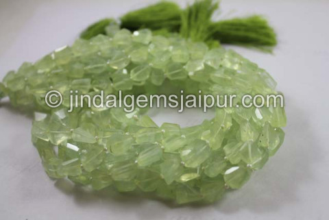 Prehnite Faceted Nugget Shape Beads
